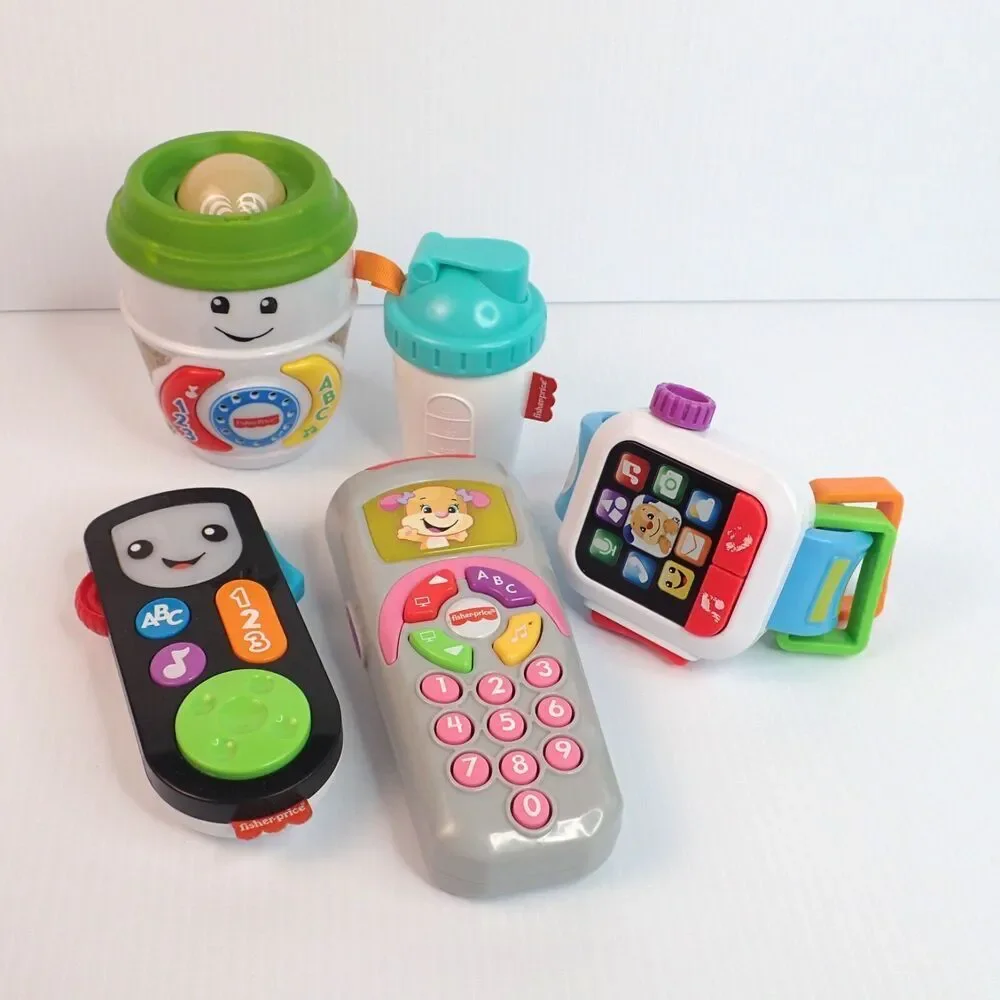 Fisher-Price Toy Lot of 5 Coffee & Smoothie Cups Remote Watch & Music Player